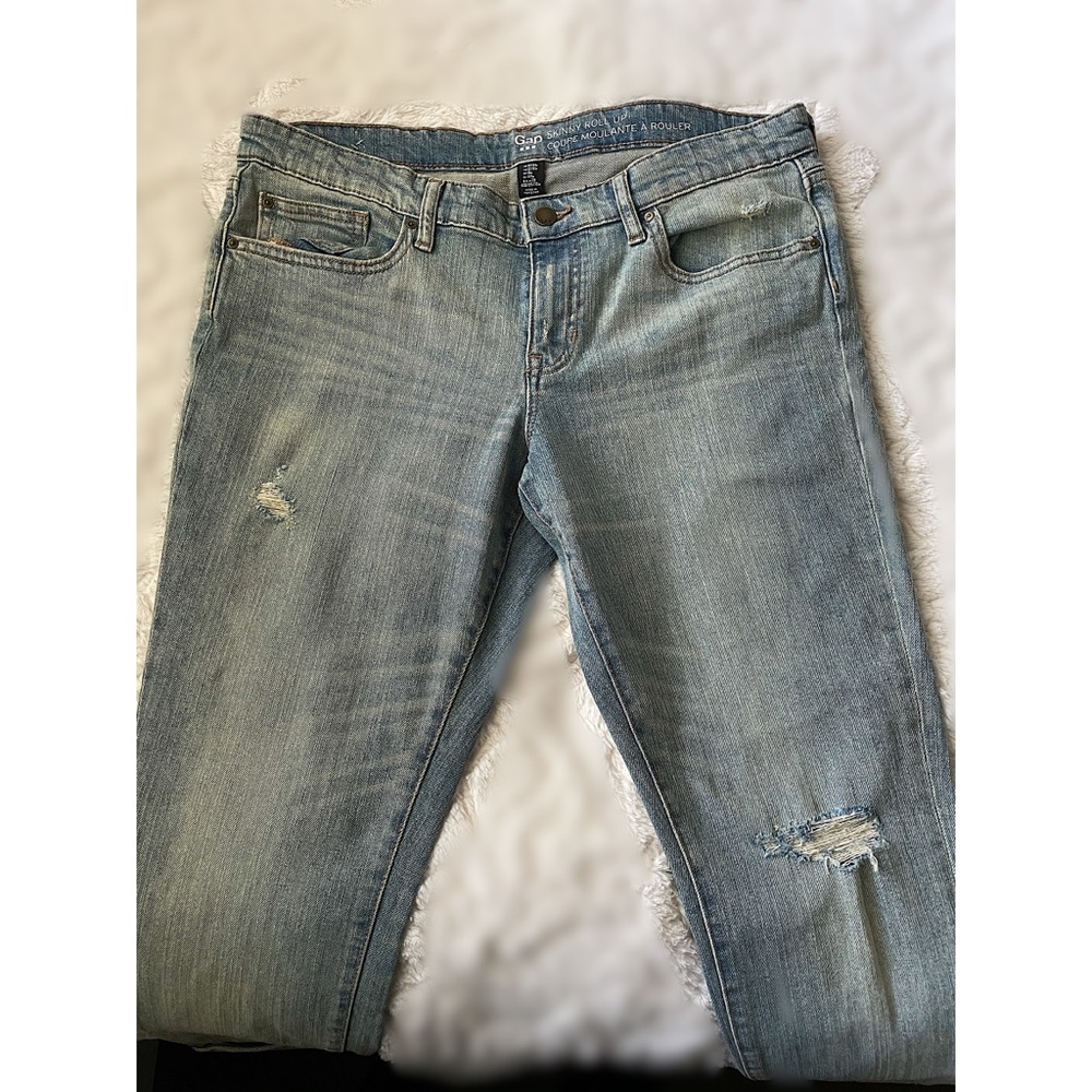 Gap skinny roll up jeans